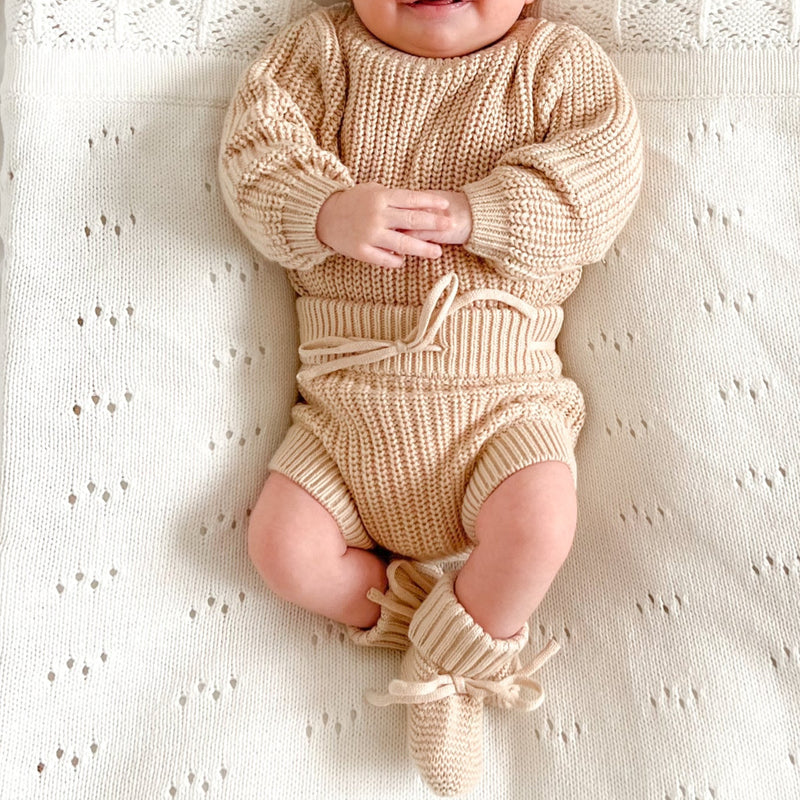 Chunky Knit Bloomers - Oatmeal