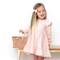 Muslin Ruffle Dress - Peach Blossom