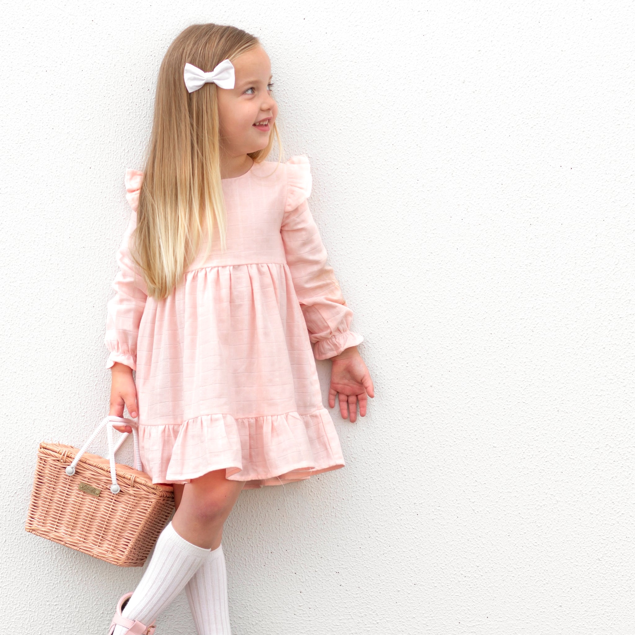 Muslin Ruffle Dress - Peach Blossom