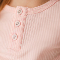 Cozy Long Sleeve Bodysuit/Top - Peach Dust