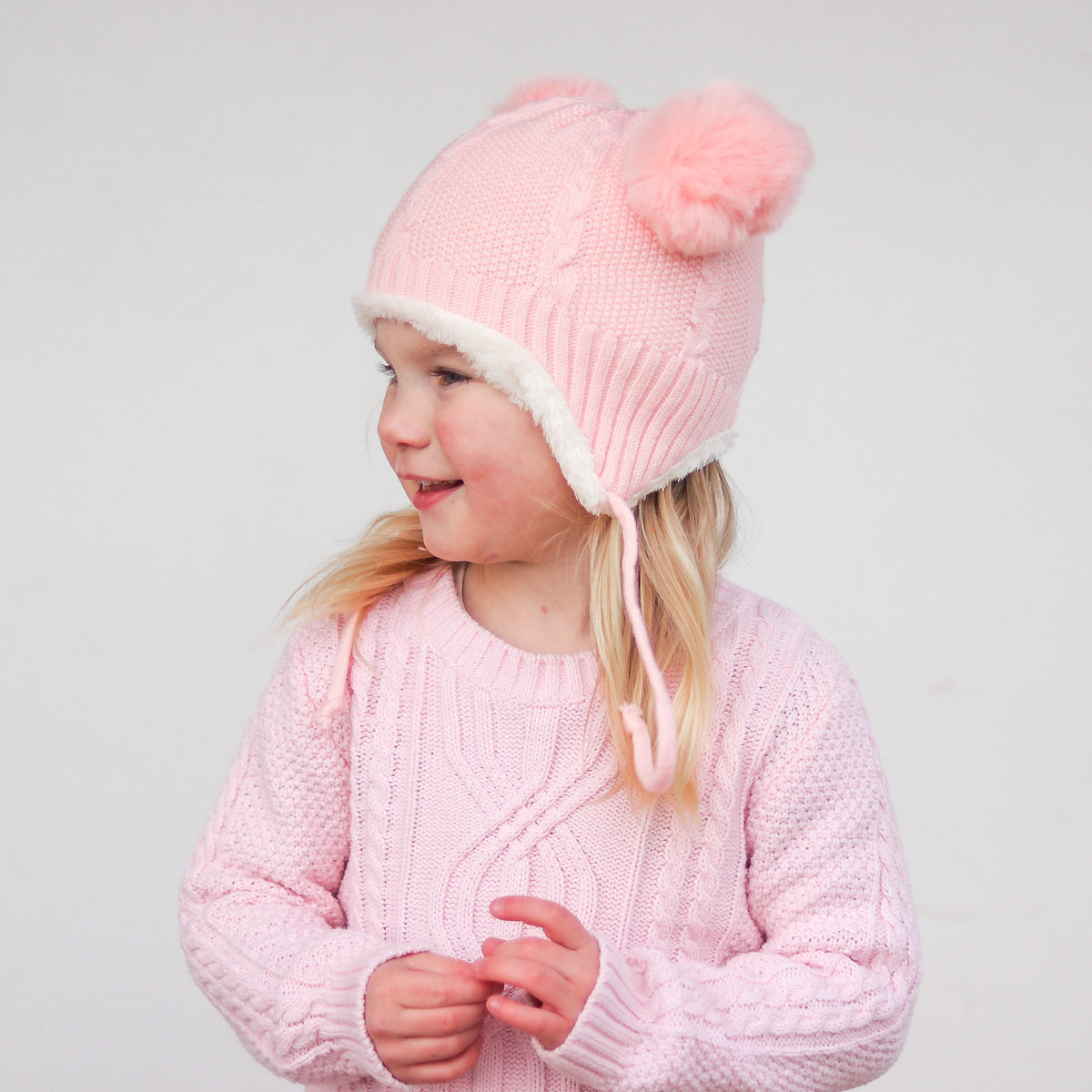Fur Bear Beanie - Peachy