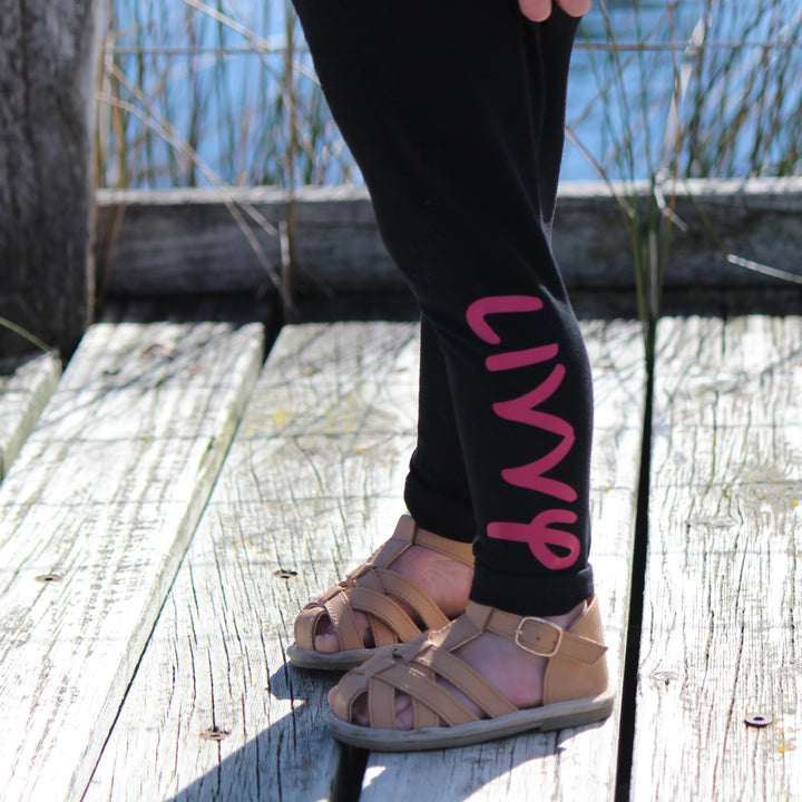 Personalised Black Leggings - Vinyl - Custom Name