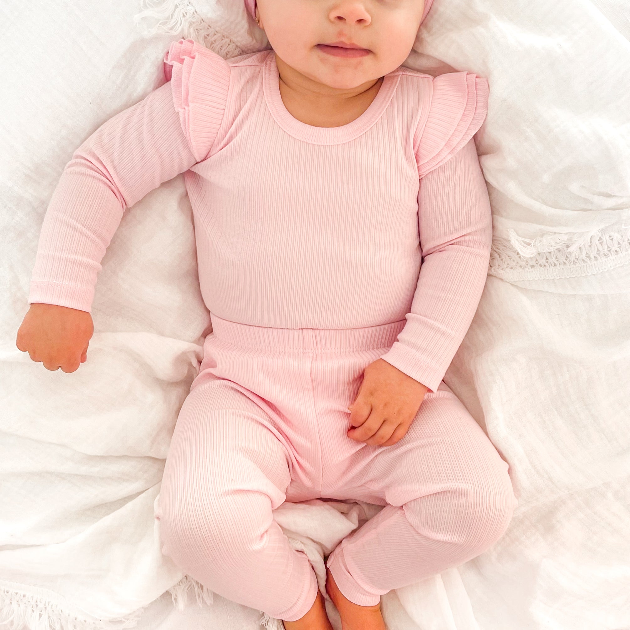 Cozy Long Sleeve Flutter - Petal Pink