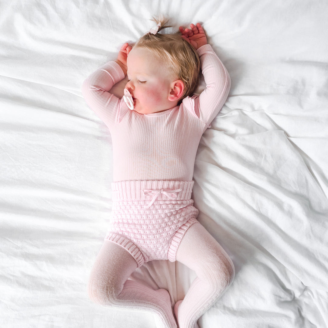baby pink bubble knitted bloomers