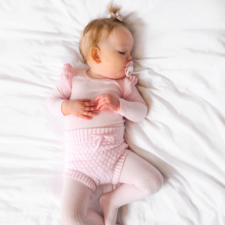 baby pink bubble knitted bloomers