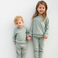 Crew Neck Logo Jumper - Basil