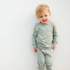 Crew Neck Logo Jumper - Basil