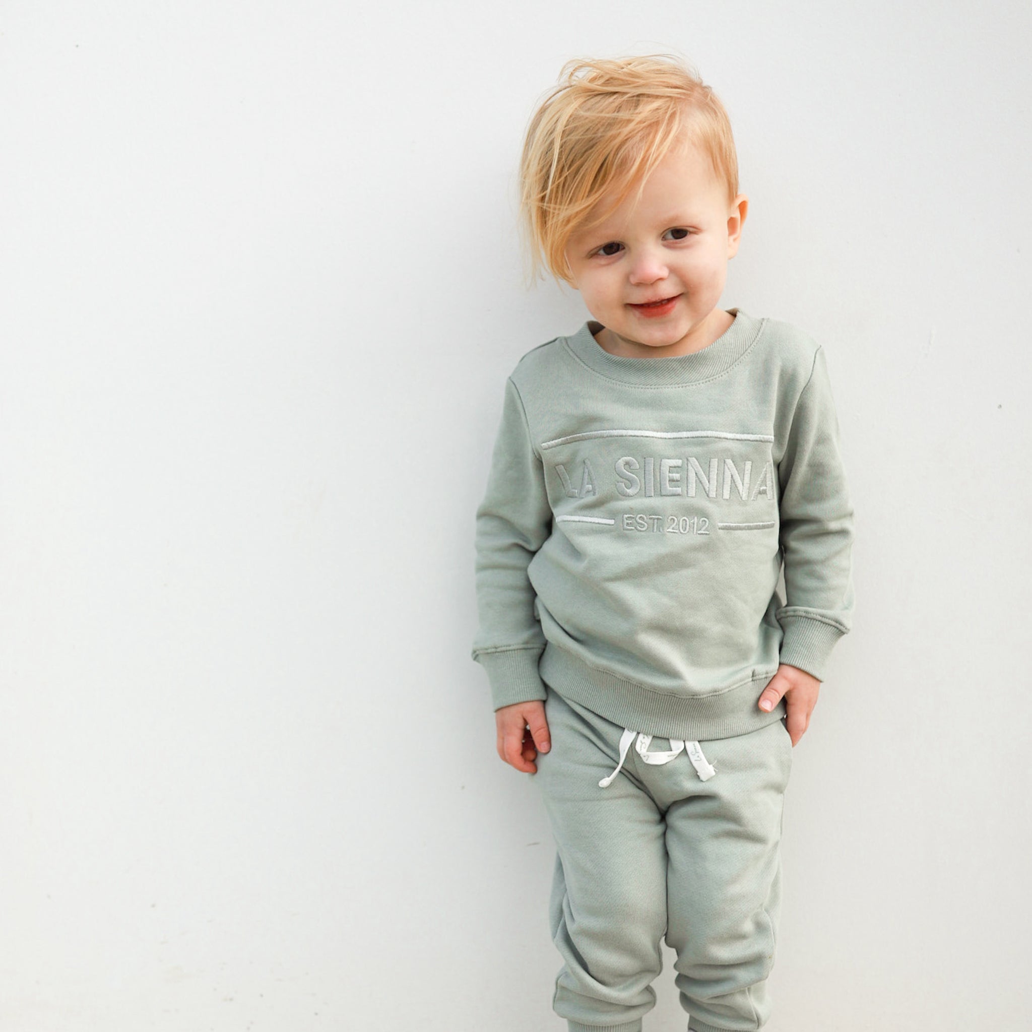 Crew Neck Logo Jumper - Basil
