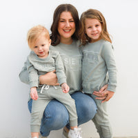 Crew Neck Logo Jumper - Basil
