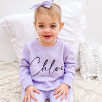 Personalised Crew Neck & Leggings - Lilac