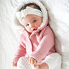 Fur Hood Knitted Cardigan - Rosewater