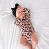 Leopard Knitted Romper - Rosewood