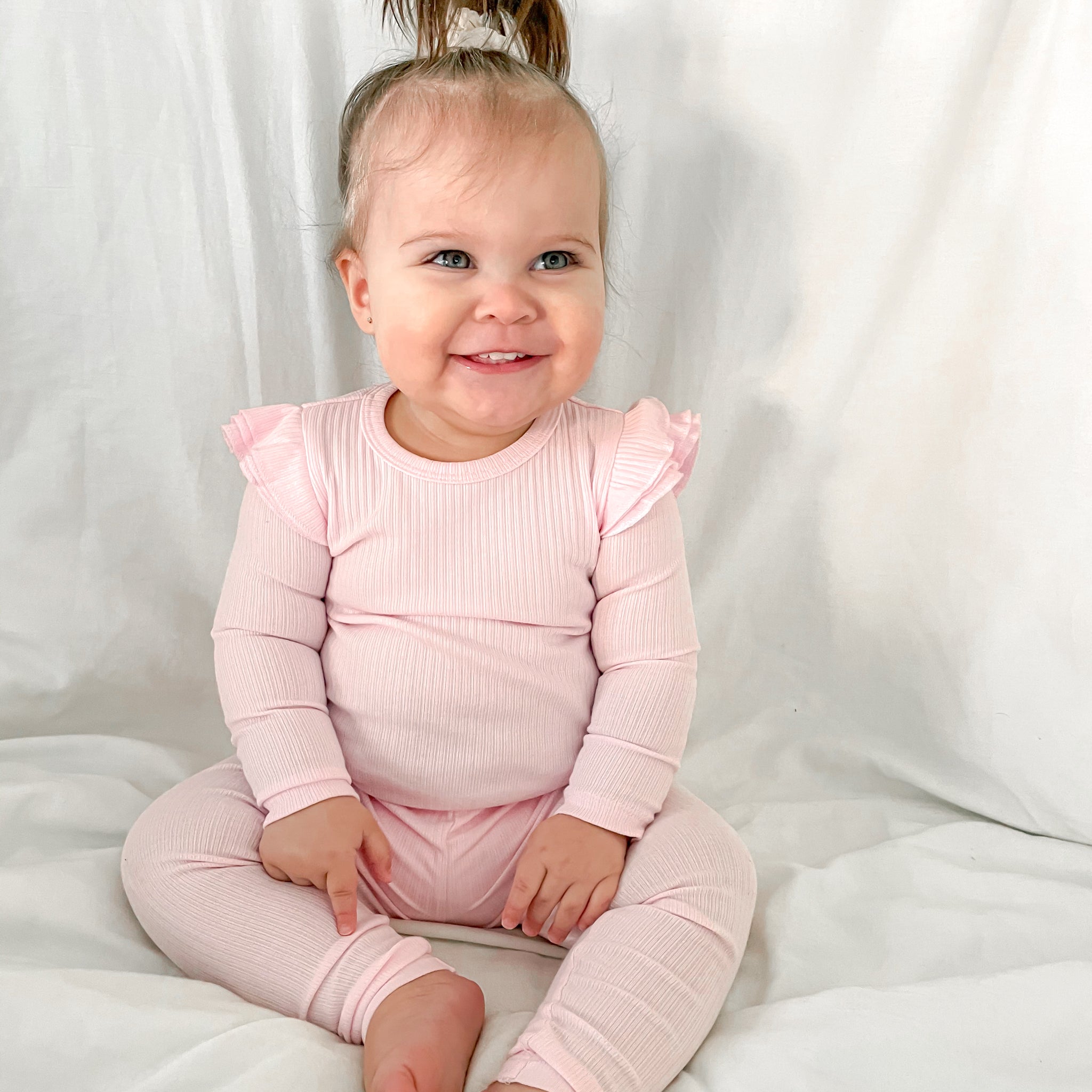 Cozy Long Sleeve Flutter - Petal Pink