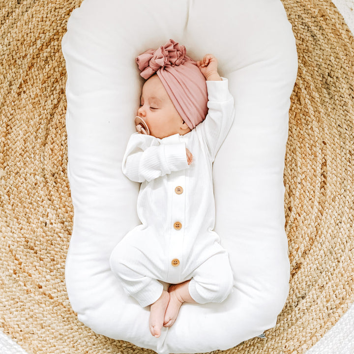 baby long sleeve white romper