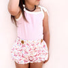Cozy Vintage Tie-Up Singlet & Shorts Set - Pink Lemonade