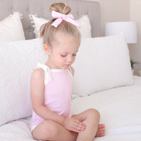 Cozy Vintage Tie-Up Singlet & Shorts Set - Pink Lemonade