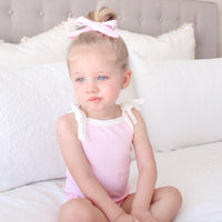 Cozy Vintage Tie-Up Singlet & Shorts Set - Pink Lemonade
