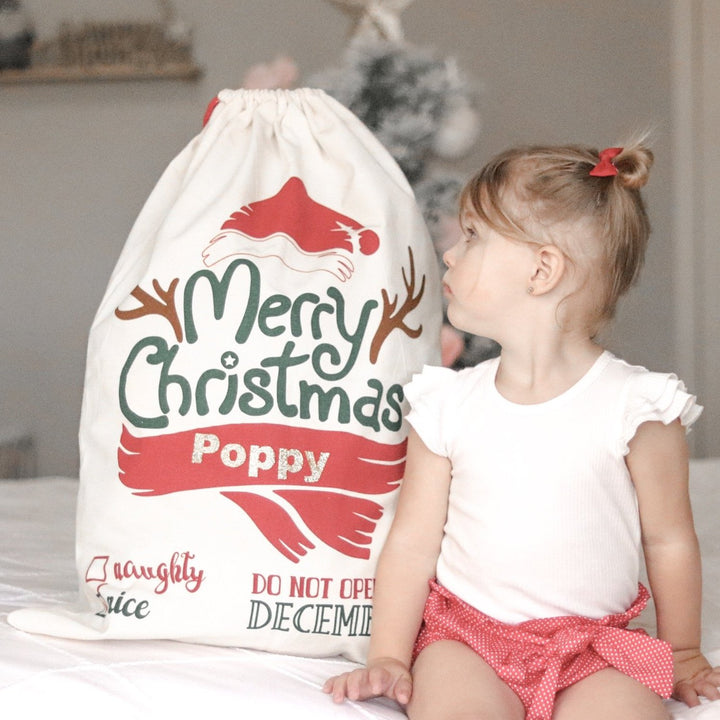 Santa Sack Style 3 - Custom Name - Vinyl