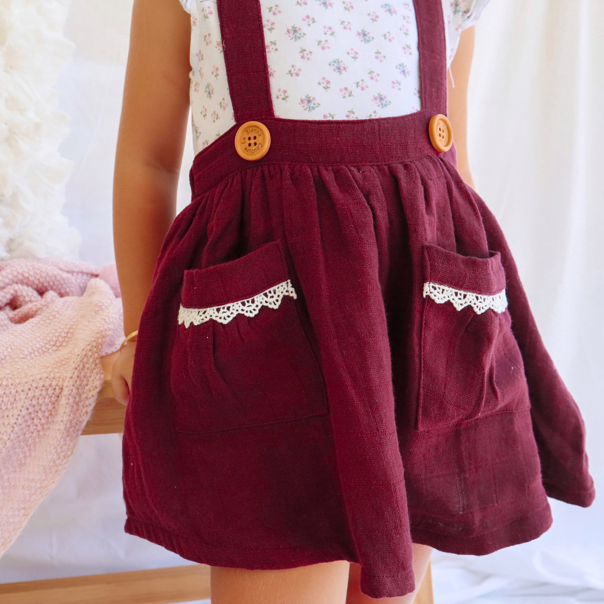 Muslin Suspender Skirt - Port