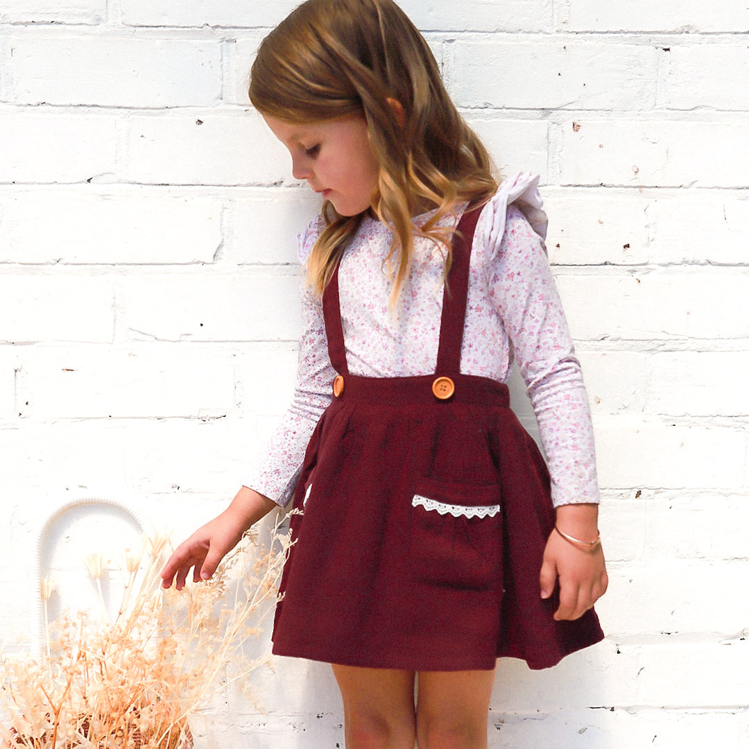 Muslin Suspender Skirt - Port