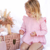 Muslin LS Bubble Romper - Primrose Pink