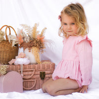 Muslin LS Bubble Romper - Primrose Pink