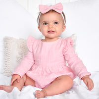 Muslin LS Bubble Romper - Primrose Pink