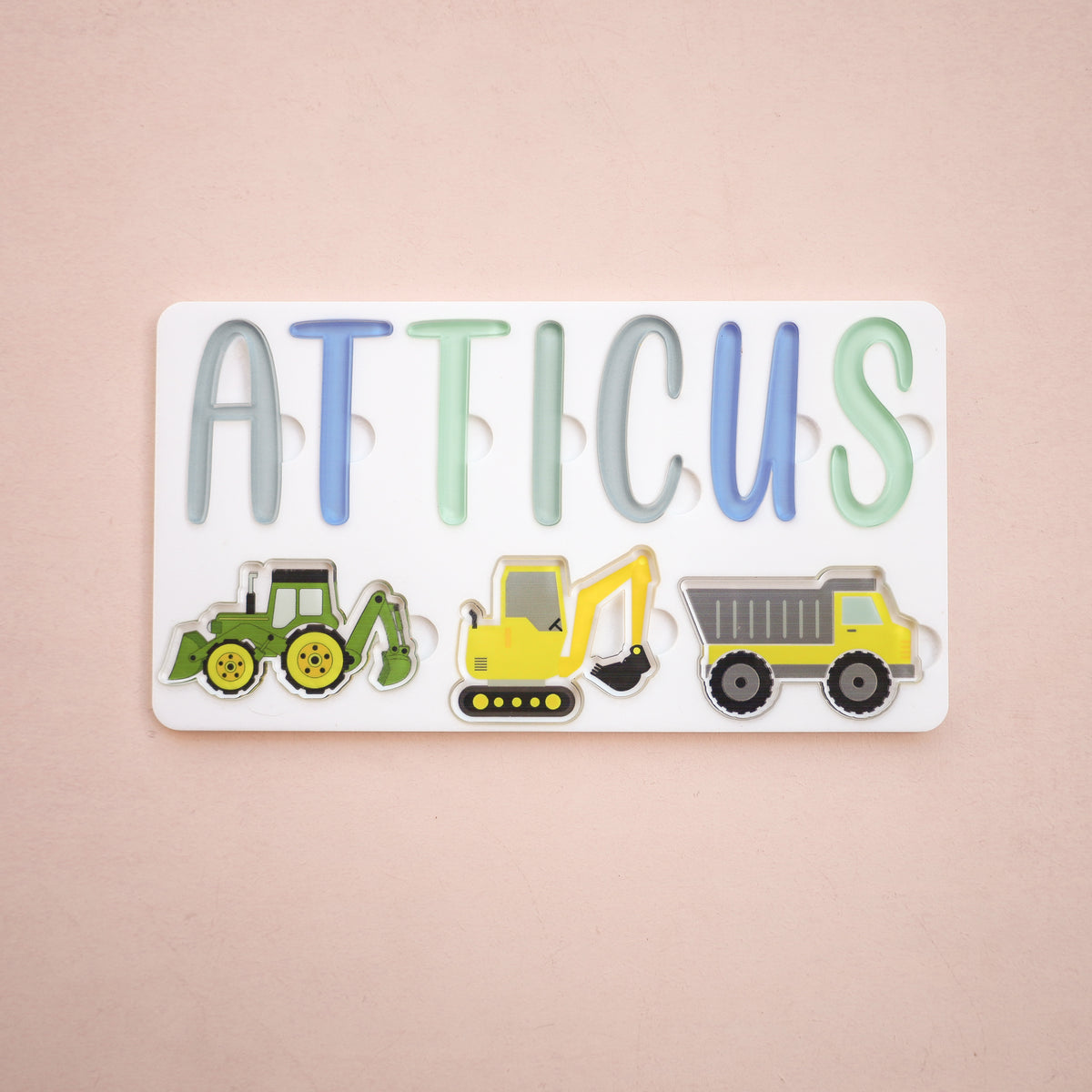 Acrylic Puzzle - Personalised Name - Truck Theme