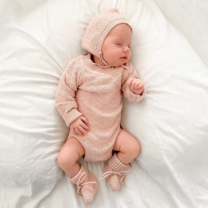 Montee Knitted Bonnet - Rose Quartz