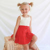 Ruffle Button Skirt - Red Noella