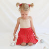 Ruffle Button Skirt - Red Noella
