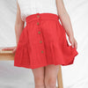 Ruffle Button Skirt - Red Noella