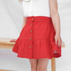 Ruffle Button Skirt - Red Noella