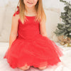 Tie Up Waffle Tutu Dress - Red