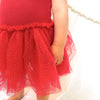 Tie Up Waffle Tutu Dress - Red