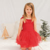 Tie Up Waffle Tutu Dress - Red