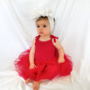 Tie Up Waffle Tutu Dress - Red