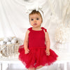 Tie Up Waffle Tutu Dress - Red