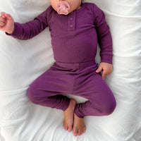 Cozy Long Sleeve Bodysuit/Top - Regal Purple