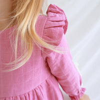 Muslin Ruffle Dress - Rose Mist