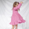 Muslin Ruffle Dress - Rose Mist