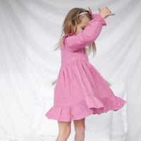 Muslin Ruffle Dress - Rose Mist