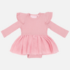 Cozy LS Tutu Dress - Rosewater