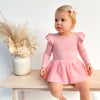 Cozy LS Tutu Dress - Rosewater