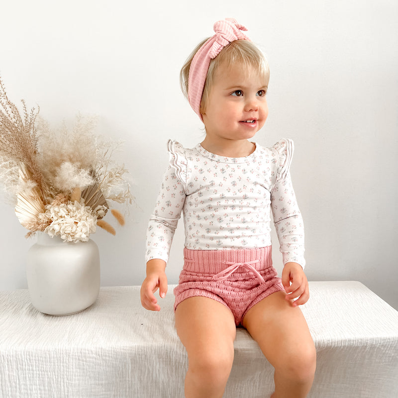 Bubble Knit Bloomers - Rosewater