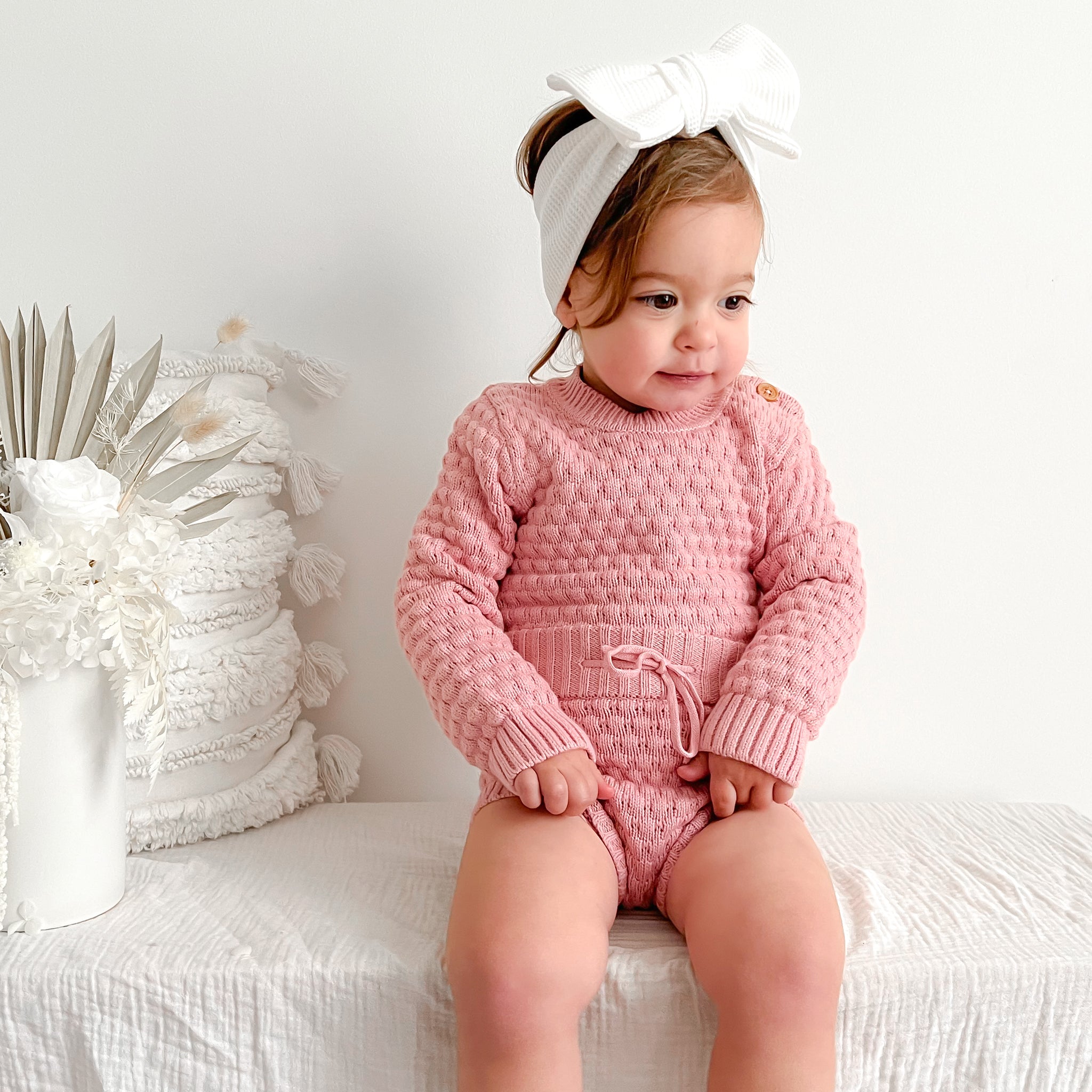 Bubble Knit Bloomers - Rosewater