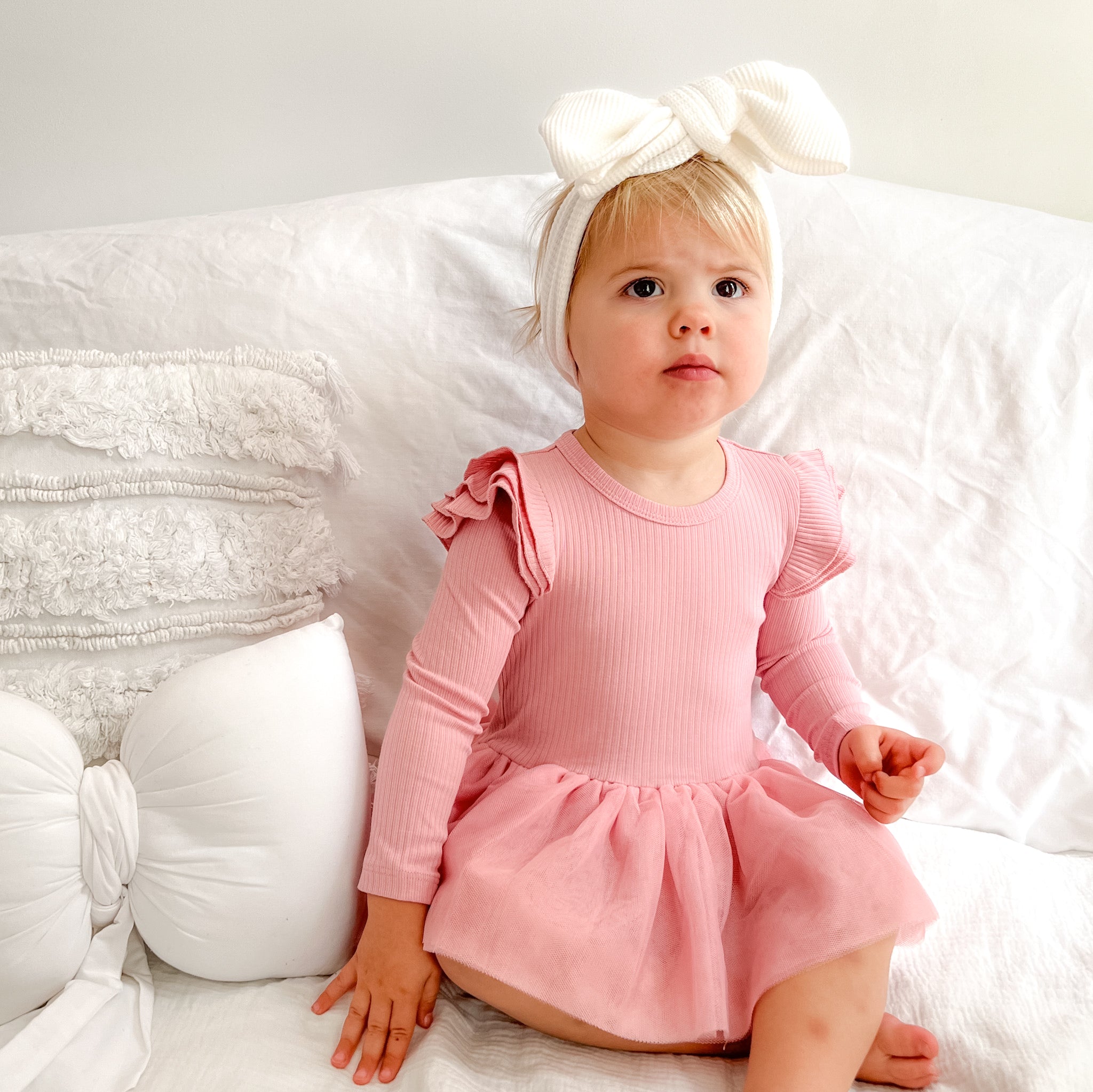 Cozy LS Tutu Dress - Rosewater