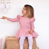 Cozy LS Tutu Dress - Rosewater