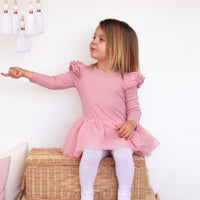 Cozy LS Tutu Dress - Rosewater