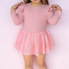 Cozy LS Tutu Dress - Rosewater